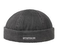 Stetson Gorro Docker Old Cotton Winter Hombre - de Invierno con Vuelta, Gorra Docker, Forro, Cerrado por atrás, Forro otoño/Invierno - L (58-59 cm) Negro