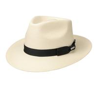 Stetson Sombrero Bogart Toyo Telida Mujer/Hombre - de Paja Sol con Banda Grosgrain Verano Primavera/Verano - XXL (62-63 cm) Natural