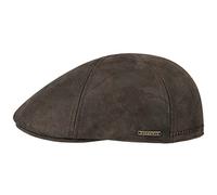 Stetson Texas Gorra de Cuero Hombre - Gorra Plana Estilo Gatsby - Gorra con Forro - Gorra de Cuero Verano/Invierno marrón Oscuro M (56-57 cm)