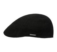 Stetson Gorra Texas Wool Gatsby Cap Hombre - Gorros con Visera Gorro Ivy Pico de Pato Visera, Forro, Forro Invierno otoño/Invierno - S (54-55 cm) Negro