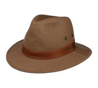 Stetson Sombrero Outdoor Cotton Traveller Hombre - de Verano Pescador Sol con Banda Piel Verano/Invierno - XL (60-61 cm) marrón