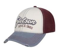 Stetson Gorra Tricolour Vintage Distressed Mujer/Hombre - Curved Brim Cap de béisbol Hebilla Metal, con Visera Invierno Otoño Primavera Verano Verano/Invierno - Talla única Blanco Crema