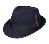Stetson Trilby de Fieltro Elkader Mujer/Hombre - Sombrero Hombre Fedora con Banda Grosgrain Invierno Otoño Verano Primavera Verano/Invierno - L (58-59 cm) Azul