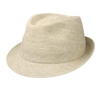 Stetson Trilby de Lino Geneva Mujer/Hombre - Made in Italy Sombrero Tela Verano Sol con Forro Primavera/Verano - 53 cm Beige