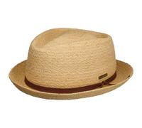 Stetson Sombrero de Rafia Uni Diamond Mujer/Hombre - Sol Verano Playa con Banda Piel Primavera/Verano - S (54-55 cm) Natural