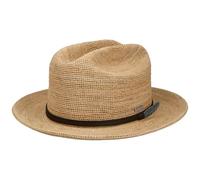 Stetson Velaro - Sombrero de rafia occidental para hombre, con forro, correa de piel, primavera-verano, primavera y verano, beige, L