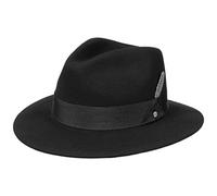 Stetson Sombrero de Lana Vencaster Traveller Mujer/Hombre - Outdoor Fieltro Lluvia con Banda Grosgrain Invierno Verano/Invierno - L (58-59 cm) Negro