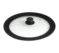 Steuber Tapa de cristal universal para ollas y sartenes Ø 28/30/32 cm, tapa universal con válvula de escape y borde de silicona