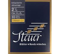 Steuer - Canas Clarinete en Sib Blue Line Advantage, corte alemán con cuna ancha, caja de 10, fuerza 2 1/2