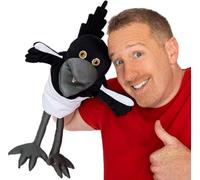 Steve and Maggie Juguete de Peluche - Marioneta de Mano Maggie Urraca para niños Mayores de 1 años, marioneta de pájaro Suave para Jugar a simulación (Grande)