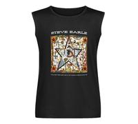 Steve Earle - Camiseta sin mangas para hombre, de algodón, color negro, Negro , S