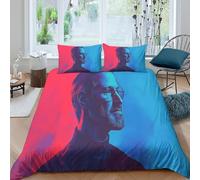 Steve Jobs Funda Nórdica Impresión 3D Digital Dios mío para Dormitorio Funda De Edredón con Cremallera Microfibra Y Funda De Almohada Juego De Ropa De Cama 3 Piezas King（220x240cm）