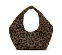 Steve Madden Beaded Top Handle, Kinsley-Asa Superior con Cuentas para Mujer, Leopardo, Talla de un Talla