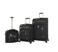 Steve Madden Designer Luggage Collection - Juego de 3 maletas giratorias ligeras y expandibles de lado suave - El juego de viaje incluye una bolsa debajo del asiento, equipaje de mano de 20 pulgadas y