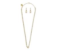 Steve Madden Juego de collar y pendientes de tenis con estrella celestial, NO SIZE, Metal, Circonita cúbica