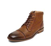 Steve Madden Men's JEFRIES Combat Boot, Dark tan, 8.5 M US
