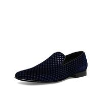 Steve Madden Mocasín levantado para Hombre, Terciopelo Azul, 43/44 EU