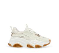 Steve Madden Possession POSS03S1 White Gum Scarpe Donna Sneakers Tessuto Zeppa Lacci 39