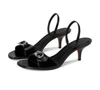 Steve Madden Sandalia de tacón Henrietta para mujer, Cuero negro, 39-40 EU
