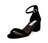 Steve Madden Sandalia de tacón Irenee, Black Suede, 5.5 B(M) US