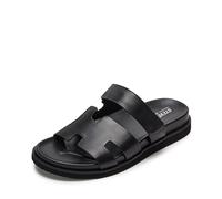 Steve Madden Sandalia Maiven para hombre, Cuero negro, 45 EU