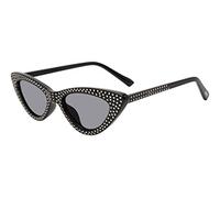 Steve Madden Women's Female Sunglass Style Lopez Cat Eye, Black/Silver/Solid Smoke, 51mm, 18mm