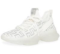Steve Madden Women's Maxima Sneaker, Blanco y Plateado, 39 EU