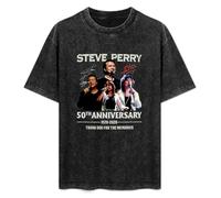 Steve Perry 50Thanniversary 1970-2020 Thank You for The Memoriest Men's T-Shirt Unisex Black Cotton Hip Hop Print tee Shirts 3XL
