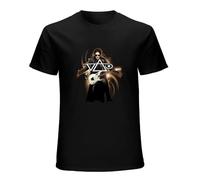 Steve Vai Guitar Rock N Roll Music Guitarist Band - Camiseta de manga corta, color negro, Negro, XXL