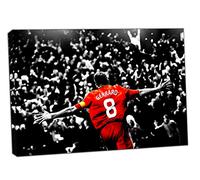 Steven Gerrard Liverpool - Cuadro de reproducción en lienzo enmarcado para pared, 50 x 40 cm, 18 mm de profundidad