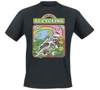 Steven Rhodes Learn About Recycling Hombre Camiseta Negro XL 100% algodón Vorne Bedruckt Regular