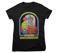Steven Rhodes Licenciado Oficialmente Don't Be A Garbage Person Mujer Camiseta (Negro), Small