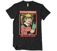 Steven Rhodes Licenciado Oficialmente In Case of Emergency - Break Glass Camiseta para Hombre (Negro), X-Large