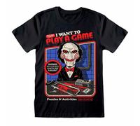 Steven Rhodes x Saw I Want to Play A Game Men's T-Shirt Black Fun Item Sayings