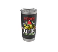 Steven Santa's Little Helper Christmas Steven Nombre Vaso térmico de acero inoxidable de doble pared