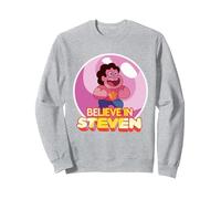 Steven Universe Believe in Steven Sudadera, Unisex para Adultos, Gris Jaspeado, L