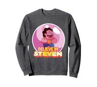 Steven Universe Believe in Steven Sudadera, Unisex para Adultos, Jaspeado Oscuro, M