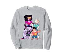 Steven Universe Gemstone Gang Sudadera, Unisex para Adultos, Gris Jaspeado, XL