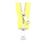 Stevenurr 1 Uds 70/90cm 5# Cremallera metálica Plateada Doble Deslizador Cremallera bidireccional para Abrigo Bolsillo Accesorios de Costura de Ropa, Amarillo, 90cm