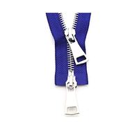 Stevenurr 1 Uds 70/90cm 5# Cremallera metálica Plateada Doble Deslizador Cremallera bidireccional para Abrigo Bolsillo Accesorios de Costura de Ropa, Azul, 90cm