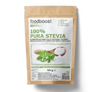 Stevia 50 g foodboost, sustituto del azúcar, 0kcal - 100% puro, mismo poder edulcorante que el azúcar de cocina, adecuado para diabéticos y dietas bajas en calorías o equilibradas