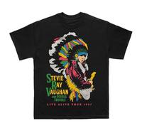Stevie Ray Vaughan - Camiseta con doble problema, NEGRO, S