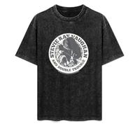 Stevie Ray Vaughan Circle Badge Men's T-Shirt Unisex Black Cotton Hip Hop Print tee Shirts M