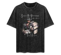 Stevie Ray Vaughan & Double Trouble Texas Flood Album Cover Men's T-Shirt Unisex Black Cotton Hip Hop Print tee Shirts L