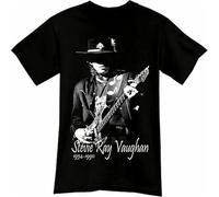 Stevie Ray Vaughan Rock Band Tribute Song CD Music T-Shirt Men's Black L