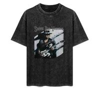 Stevie Ray Vaughan Texas Flood Album Cover Men's T-Shirt Unisex Black Cotton Hip Hop Print tee Shirts L