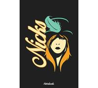 Steviee Nicks Colors Ornament Notebook: Journal, 6x9 120 Pages, Lined College Ruled Paper, Planner, Matte Finish Cover, Diary
