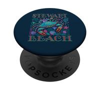 STEWART BEACH FLORIDA BLUE CRAB VERANO BEACH VACACIONES REGALOS PopSockets PopGrip Adhesivo