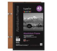 Stewart Superior A2 horizontal/vertical con vidrio cristal de seguridad aluminio marco de fotos - negro