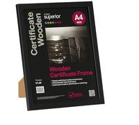 Stewart Superior - Marco de madera para certificado, tamaño A4, cristal de seguridad, color negro